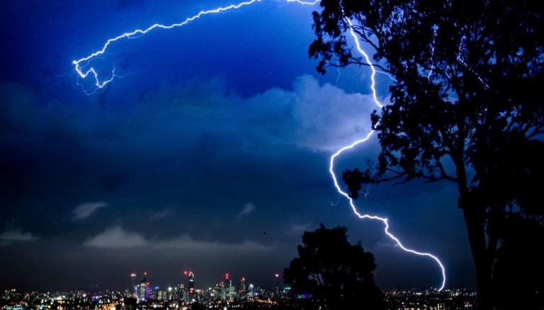 Lightning strikes in Brisbane
